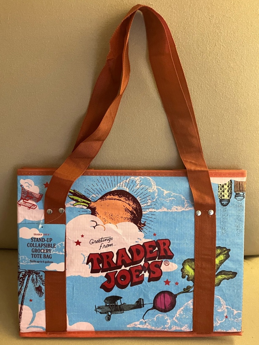 Trader Joe's Stand-Up Collapsable Grocery Tote - Picture 3 of 4